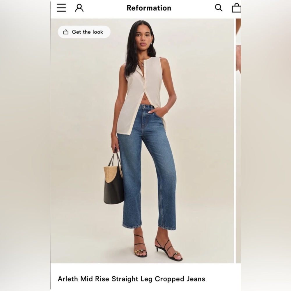 Arleth Mid Rise Straight Leg Cropped Jeans NWT